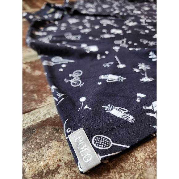Polo Ralph Lauren Other - Polo Golf Ralph Lauren Mens Polo Shirt L Blue Tennis Golf All Over Print NWOT